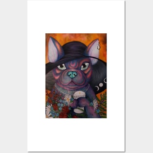 Cottage witch pet bulldog Posters and Art